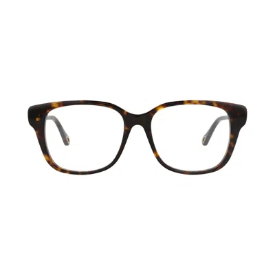 Pre-owned Chloé Square-frame Recycled Acetate Optical Frames 'havana/transparent' | Brown | Women's Size Onesi