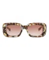 Chloé Light Brown Rectangular Sunglasses In Orange