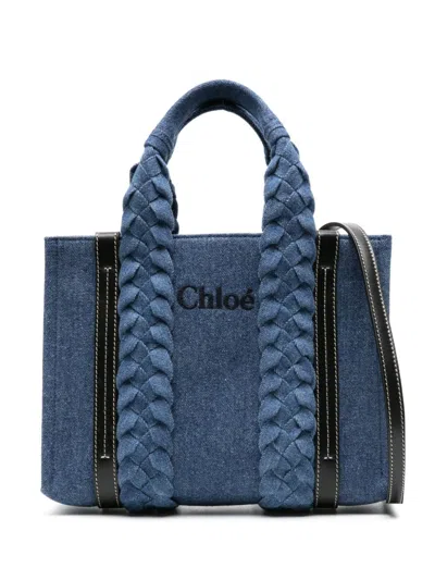 Chloé Woody Small Denim Shopper Tote Bag