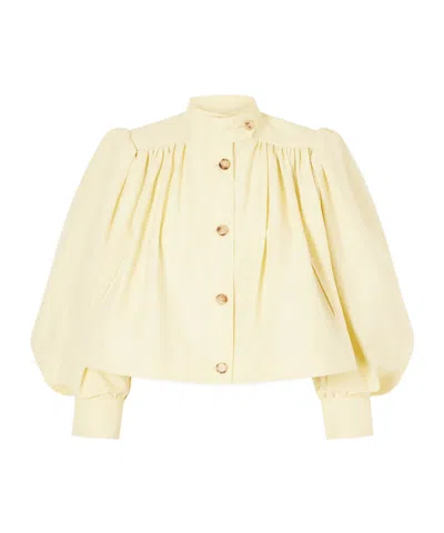 Chloé Stand-up Collar Jacket In Yellow