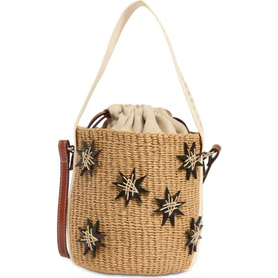 Chloé Star Woven Straw Bucket Bag In Brown