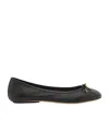 Chloé Bow Detail Round Toe Flat Sole Ballerina Shoes In Black