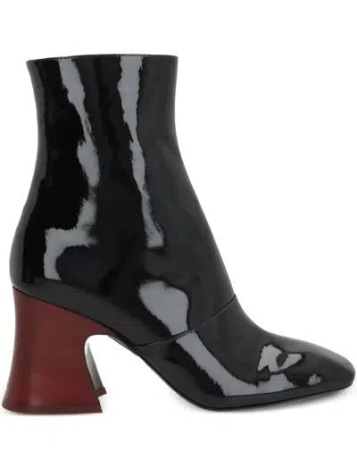 Chloé 80mm Leather Block-heel Boots In Multi