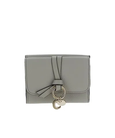 Chloé Stitching Detail Wallet In Gray