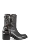 Chloé Dakota Block Heel Buckle Mid-calf Boots In Black