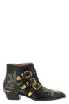 Chloé Lamb Leather Chelsea Boots With Rubber Sole In Black