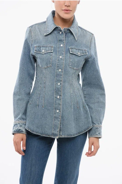CHLOÉ STONE WASHED SLIM FIT DENIM SHIRT