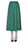 Chloé Stora Cotton Skirt In Emerald Green