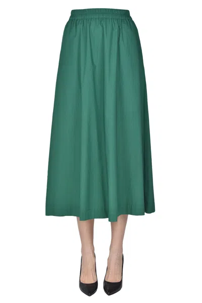 Chloé Stora Cotton Skirt In Green