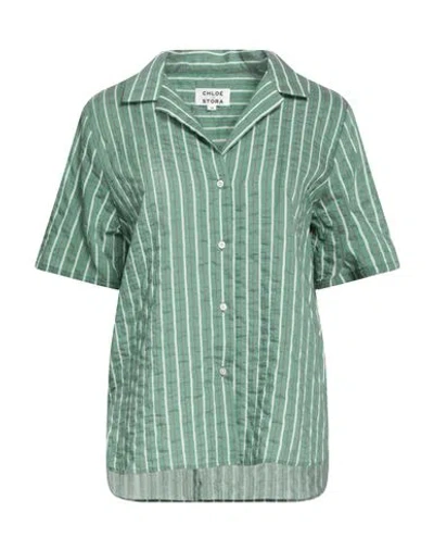 Chloé Stora Woman Shirt Green Size 10 Tencel, Polyamide