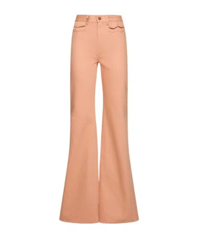 Chloé Straight Cotton Pants In Pink