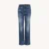 Chloé Snake Capsule High Rise Jeans In Red