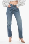 CHLOÉ STRAIGHT FIT COTTON BLEND DENIMS WITH BELT LOOPS 19CM