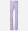 Chloé Straight Jeans In Lavender Organic Cotton Denim In Multi