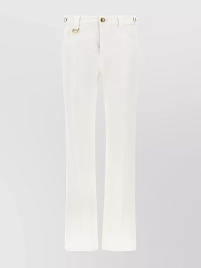 Chloé Straight Jeans With Back And Front Pockets In White