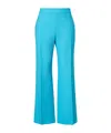 Chloé Lower Impact Wool Crepe Straight-leg Ankle Pants In Blue