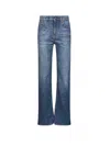 Chloé Tailored Denim Trousers Featuring Side Slits In Blue