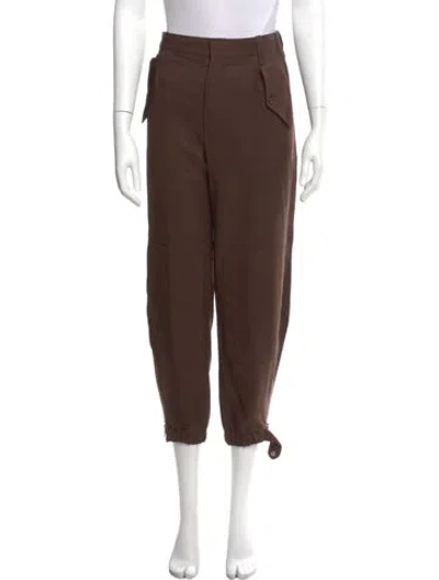 Pre-owned Chloé Straight Leg Pants In Brown
