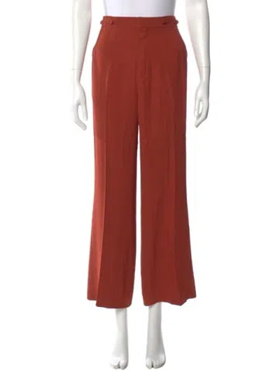 Pre-owned Chloé Straight Leg Pants In Brown