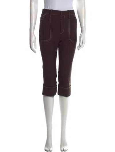 Pre-owned Chloé Straight Leg Pants In Brown