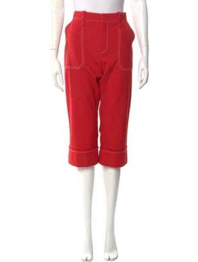 Pre-owned Chloé Straight Leg Pants In Red