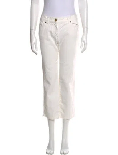 Pre-owned Chloé Straight Leg Pants In White