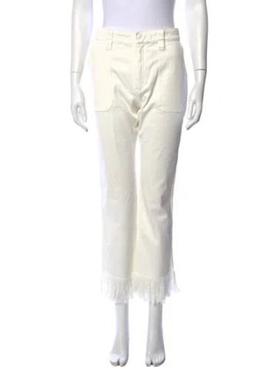 Pre-owned Chloé Straight Leg Pants In White