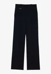 Chloé Black Asymmetrical Wool Trousers In Blue