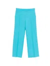 Chloé Lower Impact Wool Crepe Straight-leg Ankle Pants In Blue