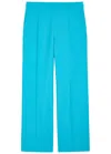 Chloé Chloe Straight-leg Wool Trousers In Blue