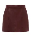 Chloé Mini Jupe Droite En Cuir In Burgundy