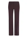 Chloé Chloe Black Stretch Wool Pant In Brown