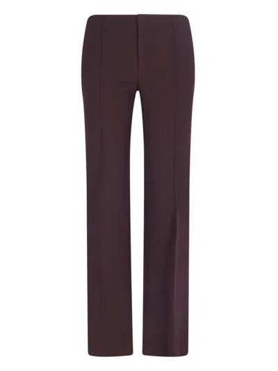 Chloé Straight Leg Trousers Back Pocket Detailing In Brown