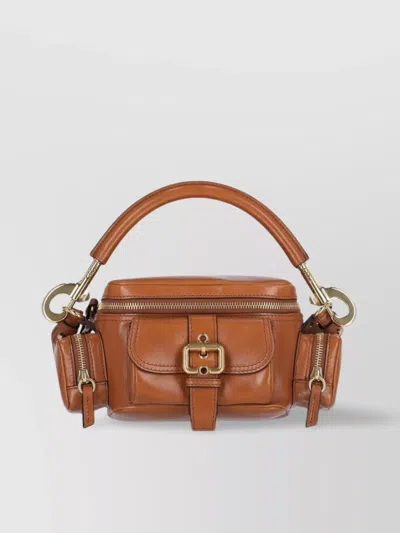 Chloé Strap Detail Front Pocket Top Handle In Brown
