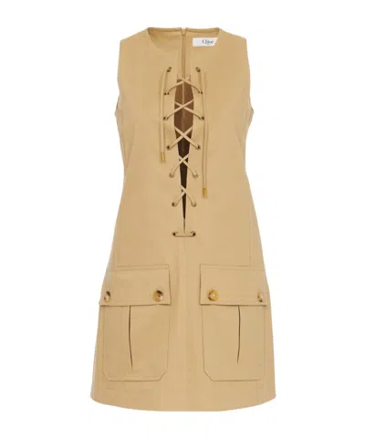 Chloé Strap Vest Dress In Nude