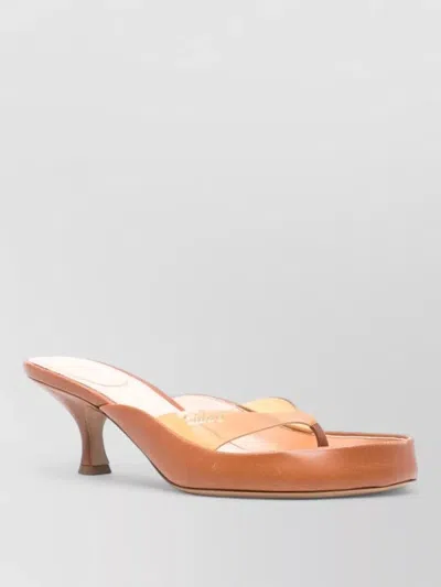 Chloé Strappy Thong Mules Open Toe Kitten Heel In Multi