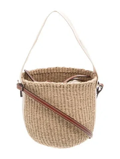 Pre-owned Chloé Straw Bucket Bag In Neutral