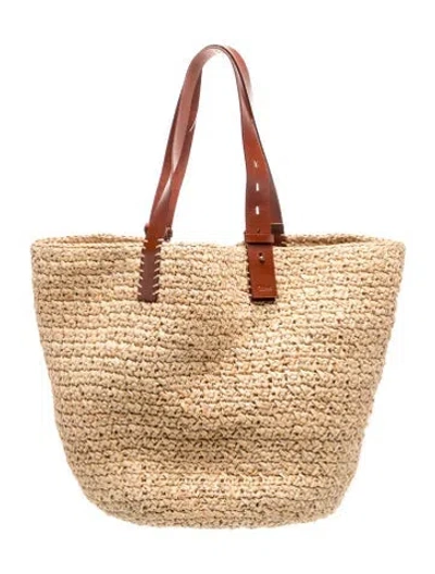 Pre-owned Chloé Straw Bucket Bag In Neutral