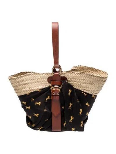 Pre-owned Chloé Straw Top Handle Bag W/ Tags In Neutral