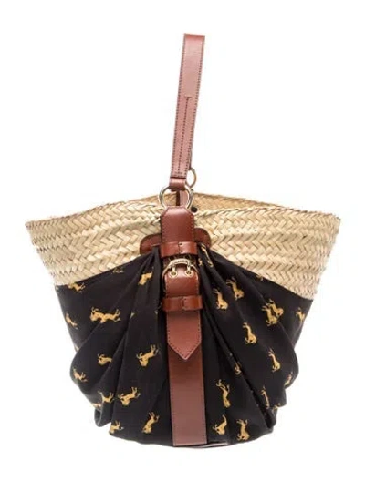 Pre-owned Chloé Straw Tote In Neutral