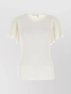 CHLOÉ STREAMLINED RIBBED WOOL BLEND TOP