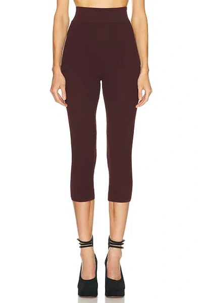 Chloé Stretch Knit Capri Pant In Brown