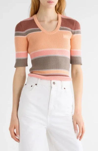 CHLOÉ CHLOÉ STRIPE COTTON RIB TOP