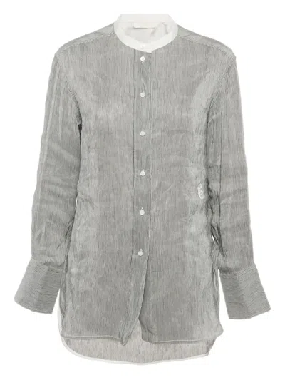 Pre-owned Chloé Stripe-design Mandarin-collar Shirt