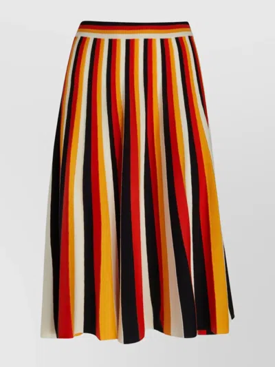 CHLOÉ STRIPED A-LINE MID-LENGTH SKIRT