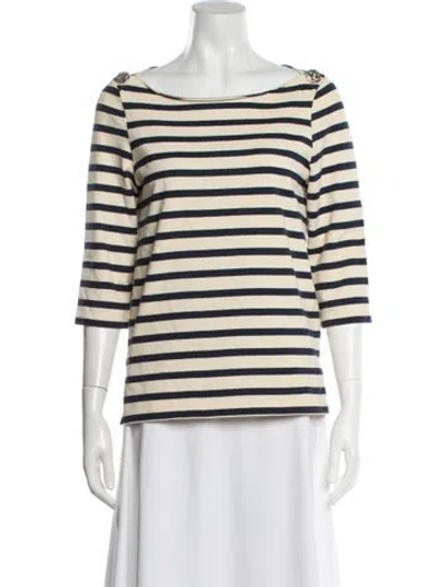Pre-owned Chloé Striped Bateau Neckline Top In Multi