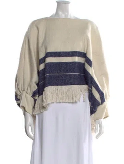 Pre-owned Chloé Striped Bateau Neckline Top In Neutral