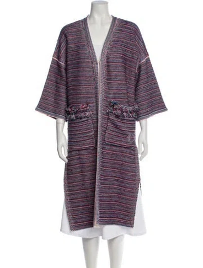 Pre-owned Chloé Striped Coat In Red