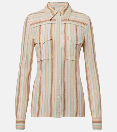 CHLOÉ CHLOÉ STRIPED COTTON CRÊPON SHIRT