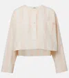 Chloé Long Sleeve Crop Top In Cotton